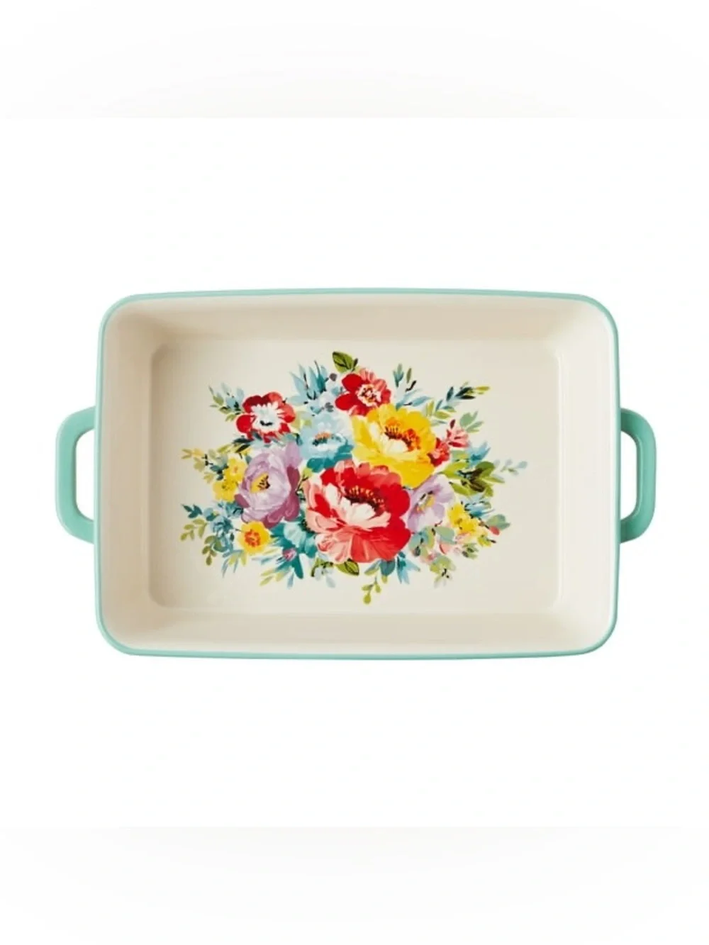 NEW Pioneer Woman 9x13 Floral Ceramic Casserole Dish with Lid